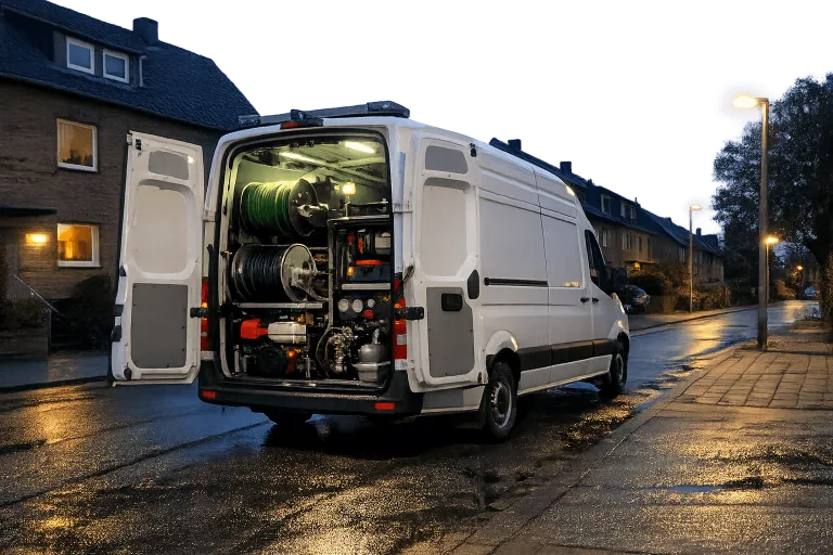 Voll ausgestattetes Servicefahrzeug für Abflussreinigung und Rohrreinigung in Bochum